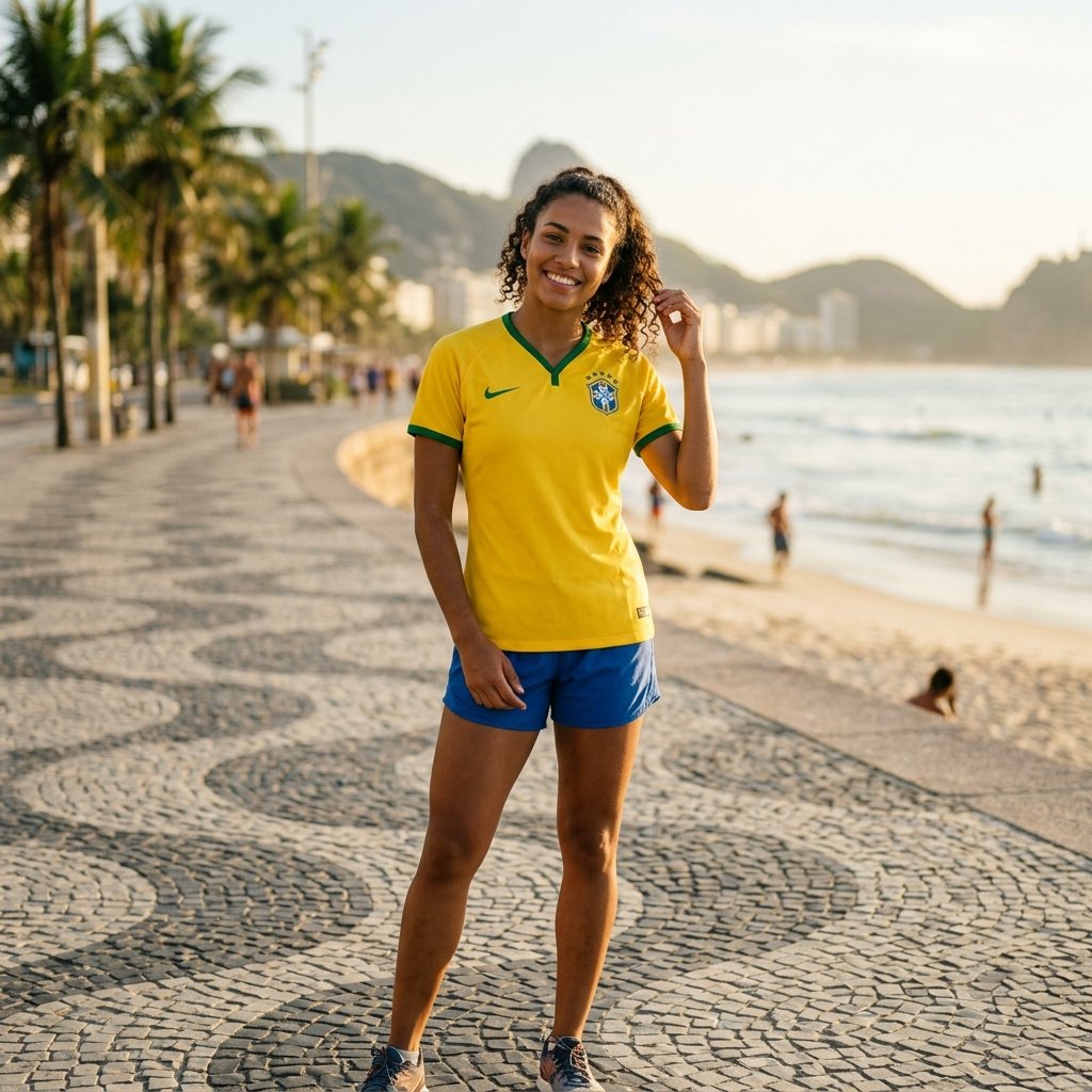 Camisa Do Brasil Feminina Torcedor 2026 Camiseta Futebol Dry vista 2