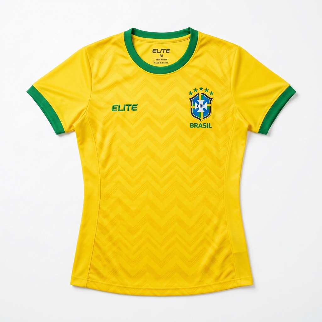 Camisa Do Brasil Feminina Torcedor 2026 Camiseta Futebol Dry