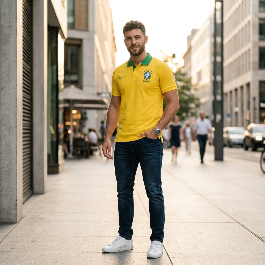 Camisa Gola Polo Do Brasil Seleção Brasileira Premium Hexa vista 2